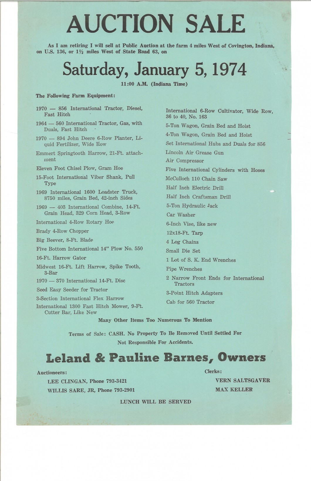 Greg Clingan Auctions Covington Indiana Auctions & Real Estate