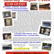 SATURDAY AUGUST 1, 2020 @ 11:00 A.M. EDT – PUBLIC AUCTION