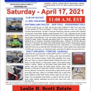 Estate Auction – Saturday –  April 17, 2021