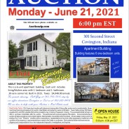 Real Estate Auction-Monday – June 21, 2021-@6:00 pm