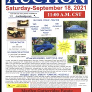 ESTATE AUCTION Saturday-September 18, 2021 @ 11:00 am C.S.T (Illinois time)