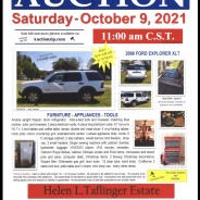 ESTATE AUCTION Saturday, October 9. 2021 @ 11:00 am CST