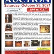 ESTATE AUCTION: Saturday, October 23, 2021 @ 11:00 am CST (Illinois time-zone)