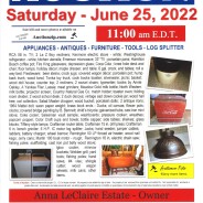 Estate Auction! Saturday – June 25, 2022