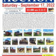 PUBLIC AUCTION – SATURDAY – SEPTMEBER 17, 2022