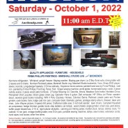 PUBLIC AUCTION: Saturday – October 1, 2022