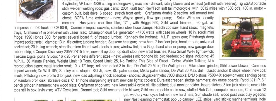 PUBLIC AUCTION Saturday, June 10, 2023