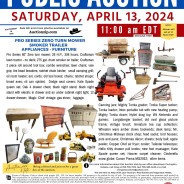 Public Auction – Saturday, April 13, 2024