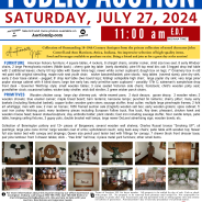 Public Auction! Saturday, July 27, 2024