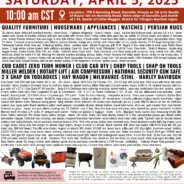 PUBLIC AUCTION Saturday, April 5th, 2025