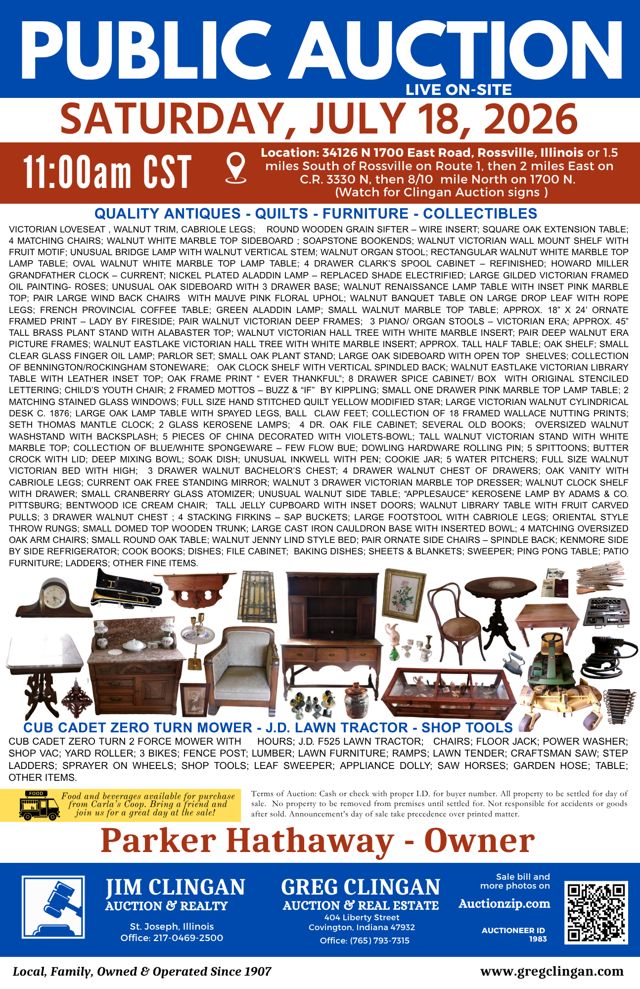 Parker Hathaway Auction – Saturday, July 18, 2026