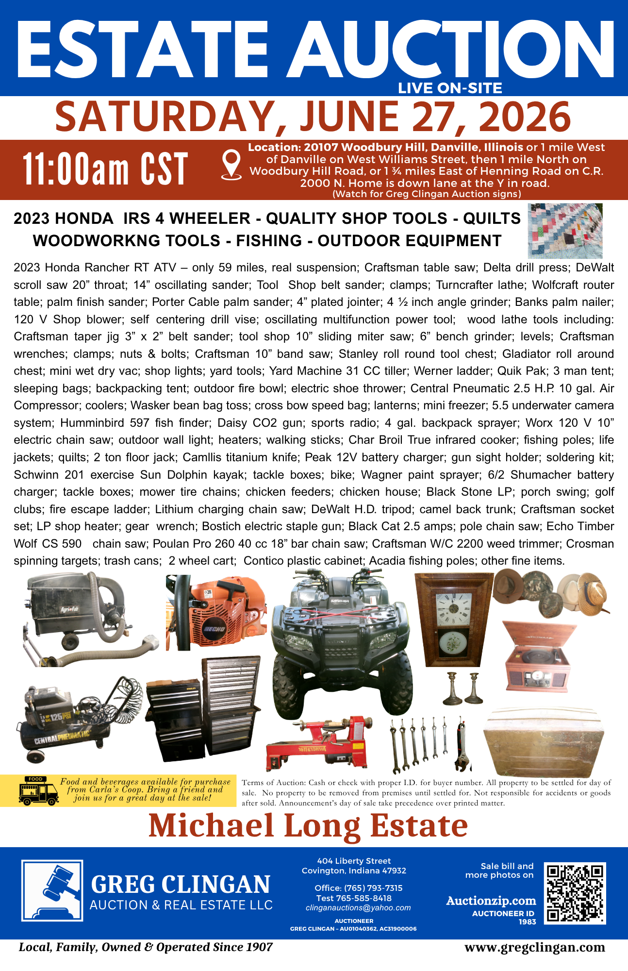 Michael Long Estate Auction – Saturday, June 27, 2026