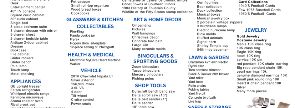 Estate Auction – Saturday, August 1, 2026