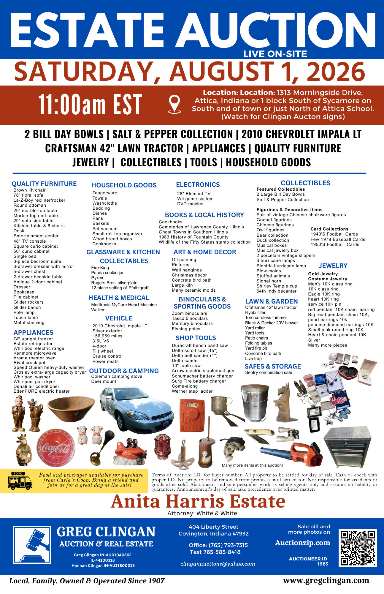 Estate Auction – Saturday, August 1, 2026