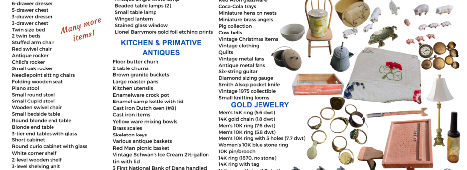Public Auction – Saturday, Sept. 12, 2026 – 11:00AM – Cayuga, IN