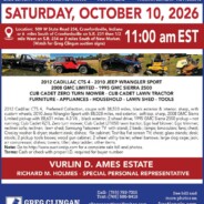 Ames Estate Auction – October 10, 2026 – Crawfordsville, Indiana